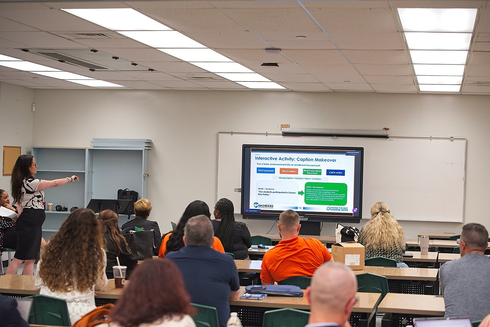 A communications breakout session on writing effective social media captions