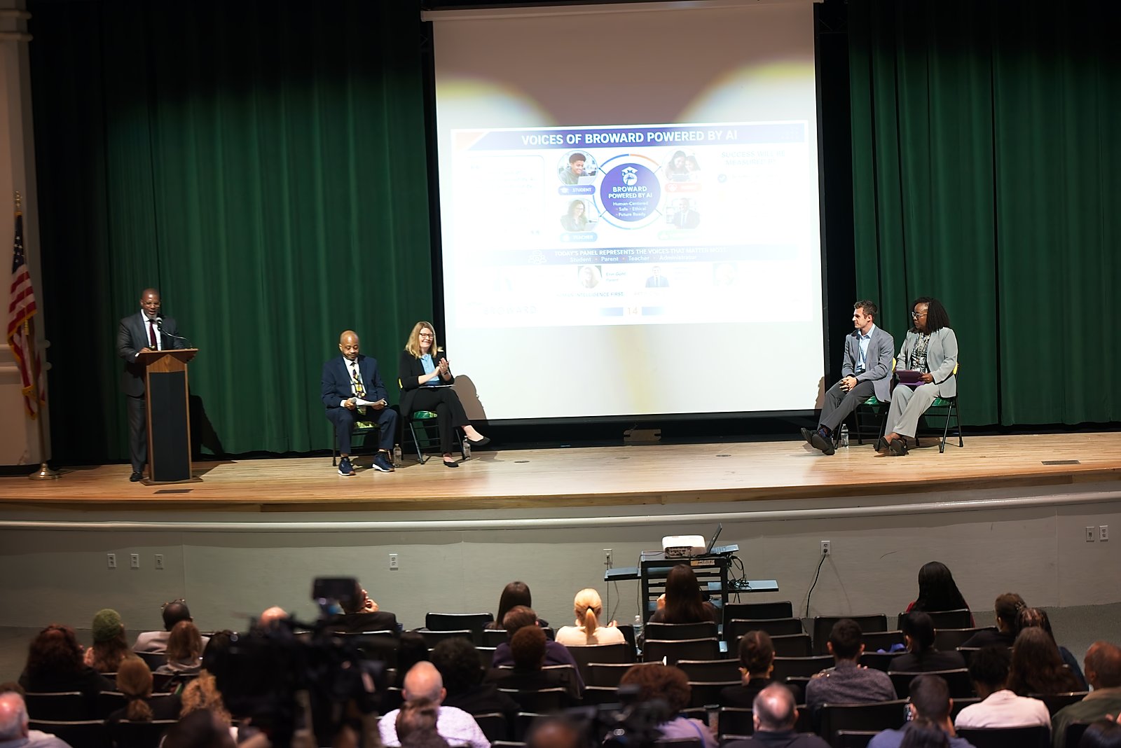Broward Powered by AI symposium, opening remarks at the podium