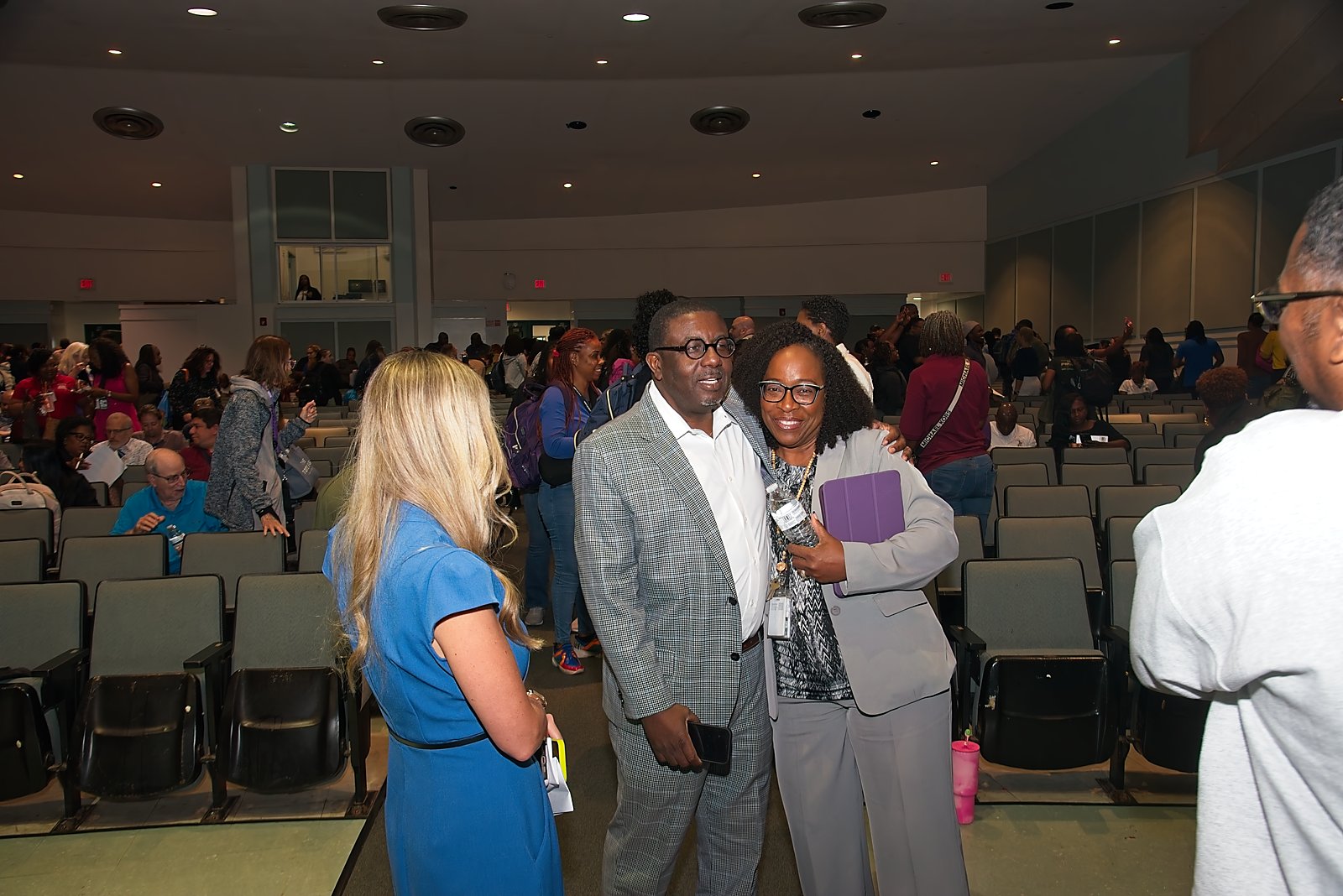 District leader speaking at the Parent AI Symposium podium