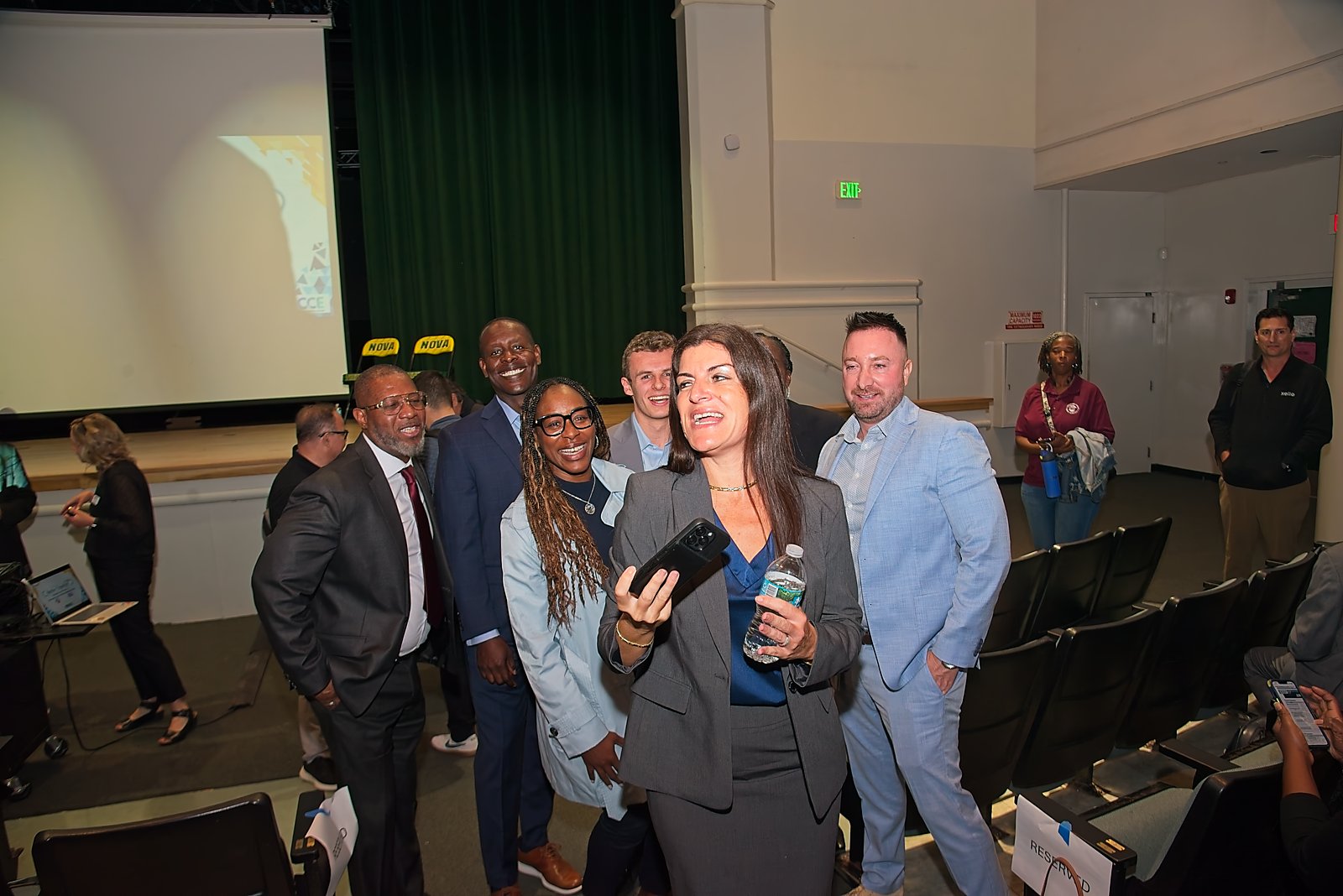 Speakers seated on stage for the Voices of Broward Powered by AI panel